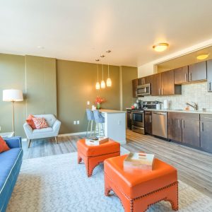 living room and kitchen in apartment 3